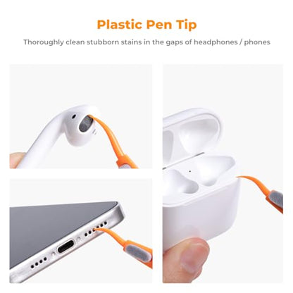 K&F Concept Multifunctional Lens Cleaning Kit, Aluminium Alloy Lens Cleaning Pen*1 + Airpods Cleaning Stripper*3 + Flocking Sponge*3 for Bluetooth Earphones Case, Camera Lens, Optical Lens, Glasses
