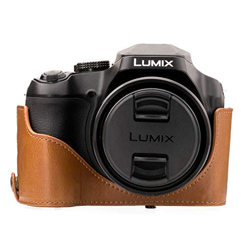 MegaGear Panasonic Lumix DC-FZ80, FZ82 Ever Ready Leather Camera Case and Strap, with Battery Access - Light Brown - MG1225 - color: Light Brown