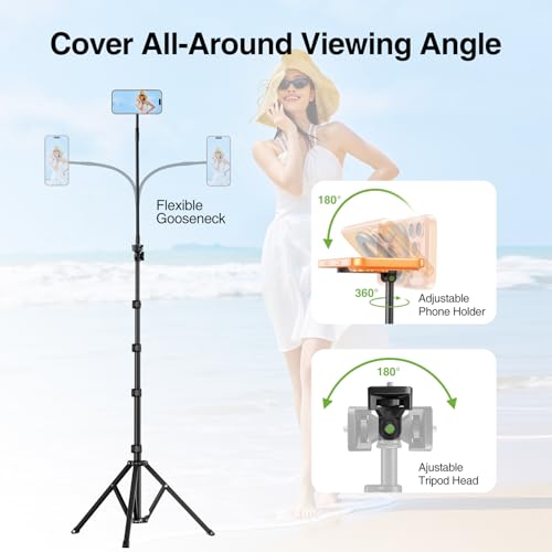 elitehood Magnetic iPhone Tripod Stand with Flexible Gooseneck, Magsafe Phone Stand for Video Recording Filming, Heavy Duty Aluminum Phone Tripod for iPhone 17 Pro Max / 17 Pro / 16 Pro Max - style: Magnetic Phone Tripod