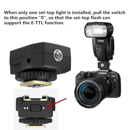 DY-T3C Set Style Multi-Functional hot Shoe Adapter, Single-Lens Reflex Camera Universal Flash Expansion Accessory/ Also Applicable Mini Camera Flash Height-Increasing Conversion Accessories - style: DY-T3C 1pcs + PC cable 3pcs