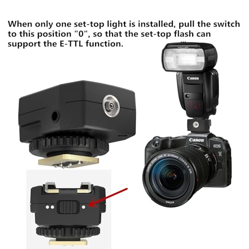 Hot Shoe Cameras Accessories Expansion Adapter for Canon and Flashguns in Top-Mounted Equipped with 3 Additional Pc Sync Terminals Supporting Multi-Flash Synchronize(Dy-T3C-01,1 Unit+1 Pc Sync Cable)
