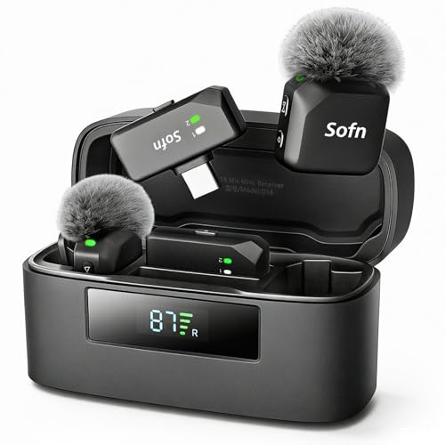 Wireless Lavalier Microphone for iPhone and Android(Lightning & USB-C),Lapel Mini Mic with 3-Level AI Noise Reduction,Wireless Mic with Magnetic Sheet for Video Recording,Vlog,YouTube