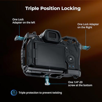 SmallRig R6 II Hawklock Camera Cage Kit for Canon R6 Mark II, Full Cage with Top Handle and Cable Clamp, Buit-in Cold Shoes and NATO Rails -5197 - style: Camera Cage Kit