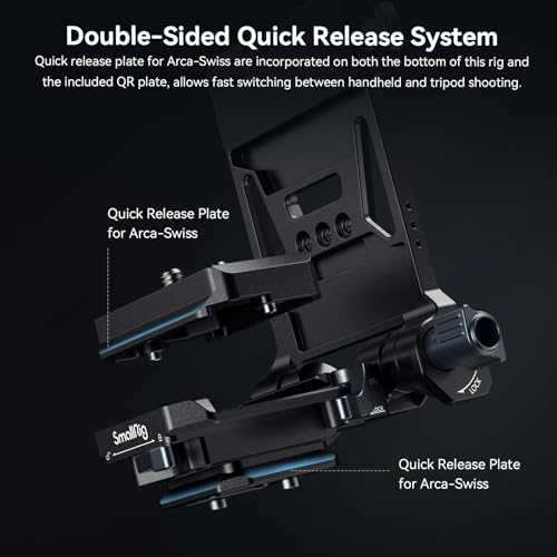 SMALLRIG Foldable V Mount Battery Plate for Sony FX3/A7 IV/A7S III, for Canon R5/R6, for Nikon Z8, with QR Plate for Arca, Dual 15mm Rods, Compact Camera Video Rig for NEEWER V Mount Battery PS099E - style: Advanced