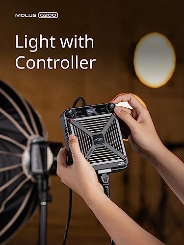 ZHIYUN Molus G200 [Official] 200W COB Video Light, Portable Continuous Output Lighting,2700-6500K 9460 lux@1m, LED Photography Lighting with Bowens Mount, APP Control, Ultra Quiet for Video Recording - size: 200W