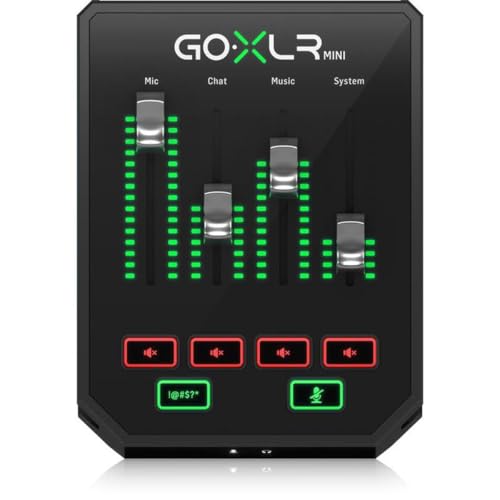 TC Helicon GoXLR MINI Online Broadcast Mixer with USB/Audio Interface and Midas Preamp, Officially Supported on Windows
