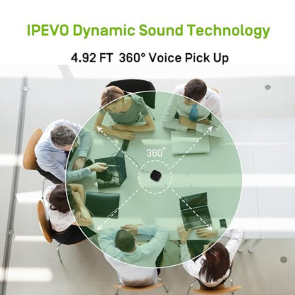 IPEVO VC-A10 USB Portable Speakerphone, Conferencing, Video Calls, Online Meetings, Hybrid Work, Meeting Rooms, Noise Reduction Microphone, 360° Voice Coverage, Easy Setup, Compatible with Teams, Zoom