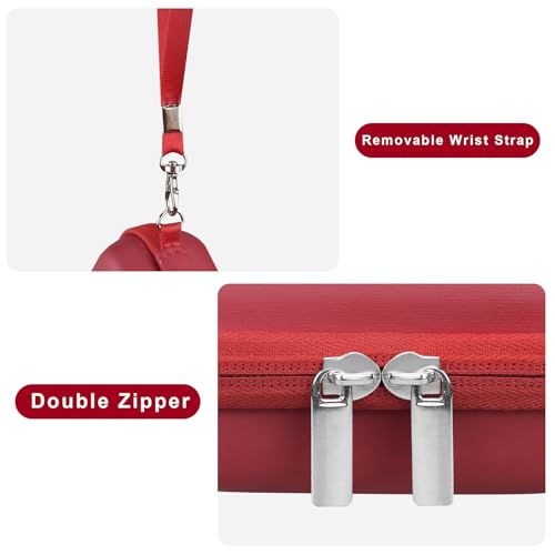 Canboc Carrying Case for Kodak PIXPRO FZ55/ FZ45 16MP Digital Camera, FZ45 Video Vlogging Camera Bag, Mesh Pocket fit Cable, SD Card, Red (Case Only) - color: Small-Red