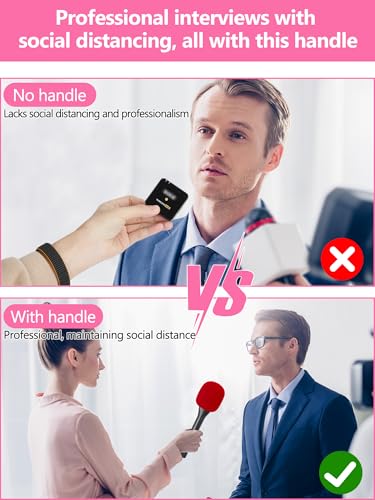 YOUSHARES Handheld Adaptor with Foam Cover, Compatible with Rode and DJI Wireless Microphones for Interviews (Red Foam) - color: Red Foam