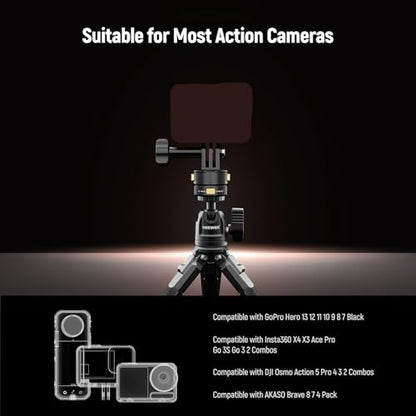 Neewer 6 in 1 Action Camera Mount Kit, Compatible with Hero 13 12 11 Max DJI Osmo Action Insta360, Metal Magnetic Quick Release Mount with 1/4" Thread & Folding Fingers for POV Shots, GP-23 - style: GP-23