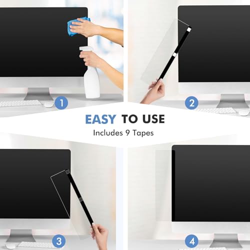 DOLLAR BOSS 3 Pcs 11" x 3.1" Transparent Acrylic Monitor Memo Board | Computer Screen Side Note Holder, Office Desk Accessories, Clear Message Board, For Sticky Notes Memos, Fits PC & Laptop - size: 11''x3.1''-3pcs