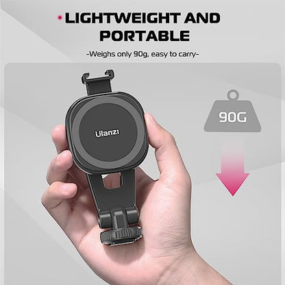 ULANZI Magnetic iPhone Tripod Mount MA23, Magnet Phone Holder Adapter Tripod Attachment Compatible with MagSafe Only for iPhone 12 13 14 15 16 Plus Pro Max All Series | Cold Shoe Mount for Tripod Attachment, Magnet Phone Holder w 360° Rotation 1/4'' Screw
