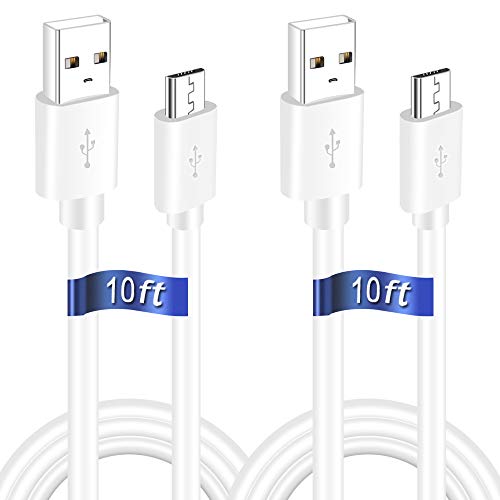 SIOCEN 2PCS 10FT USB Power Extension Cord Compatible with Wyze-Cam, WyzeCam Pan,Yi Cam,YI Dome Home Camera,Oculus Go,Kasa,Nest Cam,Netvue,Blink,Furbo Dog,Security Surveillance Camera Charging Cable