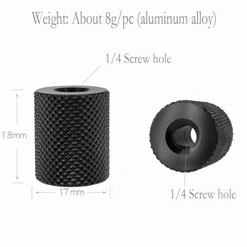 Camera Screw Converter 1/4" to 1/4", BENACES 3-Pack 1/4inch Double Female Threaded Hole Adapter Tripod Nut Connectors for Magic Arms, Tripods