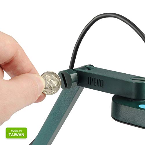 IPEVO V4K Ultra High Definition 8MP USB Document Camera — Mac OS, Windows, Chromebook Compatible for Live Demo, Web Conferencing, Distance Learning, Remote Teaching, Green - size: 8 Megapixel
