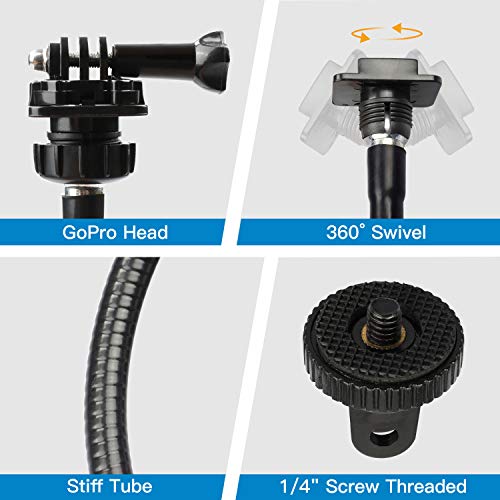 Pipishell 25 Inch Webcam Stand, Flexible Desk Mount Clamp Gooseneck Stand for Logitech Webcam C960 C930e C930 C920 C920S C922x C922 Brio 4K C925e C615 and Other Devices with 1/4" Thread-PIWS01