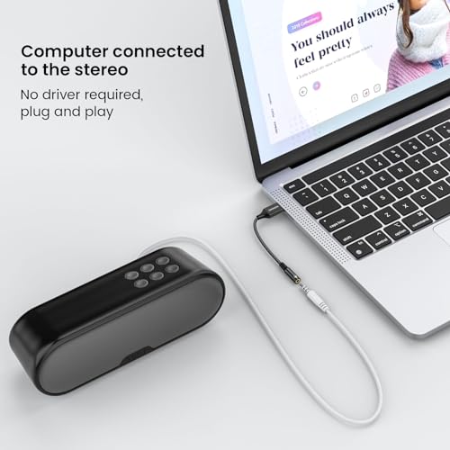 MOSWAG USB to Audio Jack Adapter 0.65Feet/20cm,External Sound Card Jack Audio Adapter with 3.5mm Aux Stereo Converter Compatible with Headset,PC,Laptop,Linux,Desktops,PS4 and More Device - color: Dark black, size: 3 pack