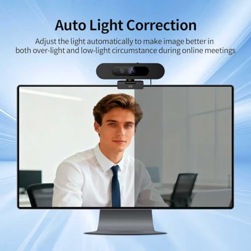 4K Webcam for PC, 8MP USB Webcam with Dual Noise-reducing Microphones, Picture-in-picture, Auto Framing, 5X Zoom, 92° Wide FOV, Auto Light Correction, Perfect for Conference, Video Callings, Streaming
