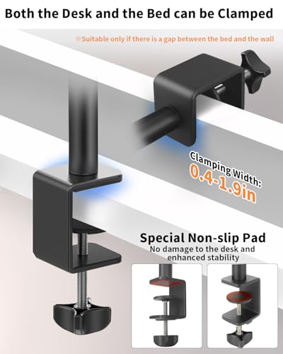 HEMMOTOP Magic Arm Desk Mount/Clamp, 28" Adjustable Camera Arm for iPad, Overhead iPhone Mount, for Yeti Snowball Microphone, Light, Webcam, Action Camera AS05