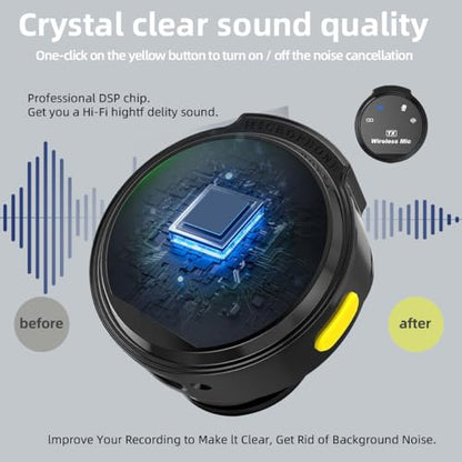 Mini 2 Wireless Lavalier Microphone for iPhone/ipad, Lavalier Microphone with Strong Noise Cancelling, 32H Battery Life with Charging Case, Lapel Mic for Video, Interview, Vlog, YouTube,TikTok