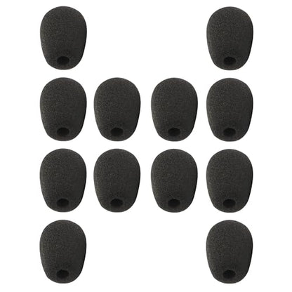 12 Pack Headset Microphone Windscreen Foam Cover Soft Comfortable and High-density Lapel Mic Covers Pop Filter Replacement Windshield for Headset Microphone