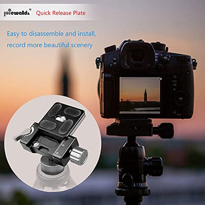 Niewalda Aluminum Metal Quick Release Plate with 1/4" D-Ring Screw/Slotted Screw and 3/8" to 1/4" Mount Screw Adapter, Tripod Mounting Plate Fits Arca-Swiss for SLR Camera Tripod Ball Head (PU-40) - color: PU40