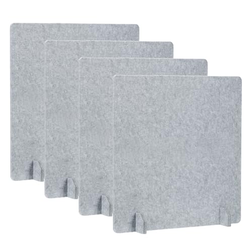 PATIKIL Desk Dividers 24" x 24", 4 Pack Desk Privacy Panel Freestanding Noise Reducing Partition Acoustic Panel with 4Pcs Support Feet for Testing Office Home Library, Cement Gray Style C - color: Cement Gray Style C, size: 24" x 24"