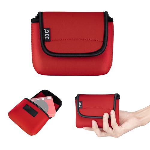 JJC Compact Camera Case Travel Pouch for Leica Sofort 2 Fuji X Half, Kodak Ektar H35N Snapic A1 Pixpro WPZ2 Camera, Soft Neoprene Material, Shockproof, Anti-Scratch, Protective Storage Case, Red Color - color: Red
