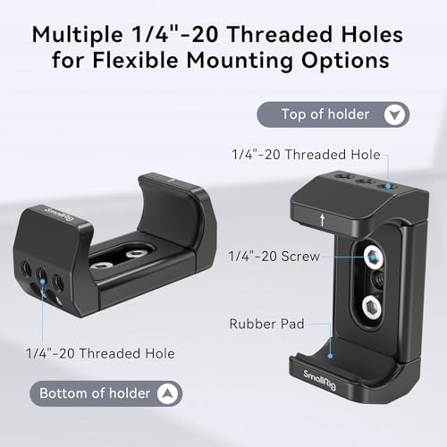 SmallRig Aluminum Power Bank Holder, Powerbank Mount Clamp Compatible with Width Range: 53 mm–84 mm (2.1–3.3 inches) and Thickness Range: 0 mm–18 mm (0–0.7 inch) Power Banks - BUB2336