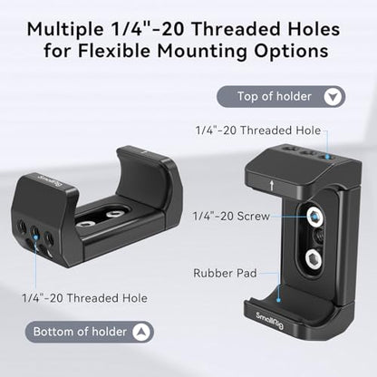 SmallRig Aluminum Power Bank Holder, Powerbank Mount Clamp Compatible with Width Range: 53 mm–84 mm (2.1–3.3 inches) and Thickness Range: 0 mm–18 mm (0–0.7 inch) Power Banks - BUB2336