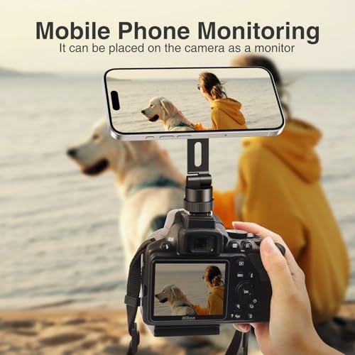 elitehood Magnetic Phone Tripod Mount for Magsafe, Aluminum iPhone Tripod Mount Adapter with 1/4” Screw, Cold Shoe Phone Holder for Camera, Compatible with iPhone 16/15/14/13 Series - style: Cold Shoe Base