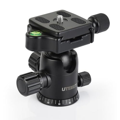 UTEBIT 40MM Metal Ball Head Camera Mount, with 1/4" Screw 3/8" Thread Mount | 360° Panoramic Tripod Head Camera with Quick Release Plate Metal Ball for Monopod, DSLR, Phone, Gopro, Black - style: 40mm Ball Head