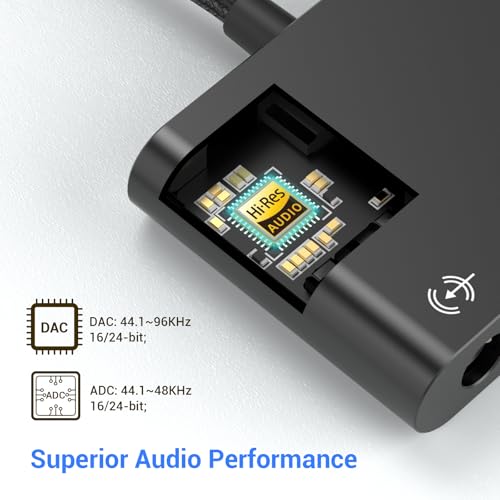 Cubilux USB C to 3.5mm Adapter for Live Streaming/Recording, USB C to TRRS Microphone Splitter for Laptop, Recording Adapter with Line-in & Mic-in & 3.5 Headphone Out-Suitable for Laptop/PC