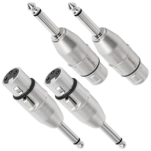 6.35mm to XLR Adapter 4 Pack,6.35mm 1/4" TS Mono Male to XLR Female Audio Converter Connector - color: 6.35mm TS Male to XLR Female, size: 4 Pack