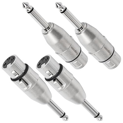 6.35mm to XLR Adapter 4 Pack,6.35mm 1/4" TS Mono Male to XLR Female Audio Converter Connector - color: 6.35mm TS Male to XLR Female, size: 4 Pack