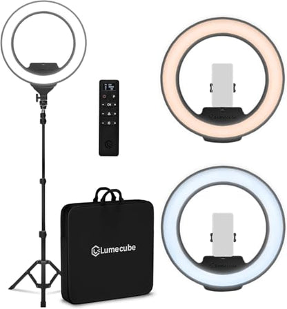 Lume Cube Ring Light Pro | Wireless Professional Lighting for Photography, Streaming, Video | Fully Adjustable Color and Brightness | Includes Sturdy, Portable Tripod Mount and Padded Carrying Case - color: Black