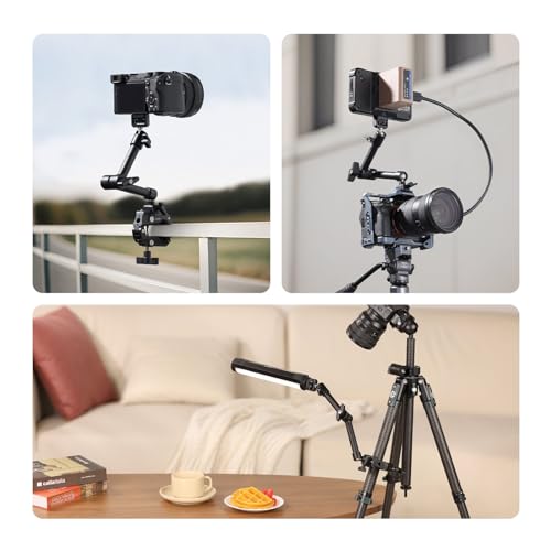 ULANZI HD02 10'' Camera Super Clamp: Ultra-Portable Mount w 1/4", 3/8" & NATO for Camera, Monitor, Light (Fits 20-87mm)