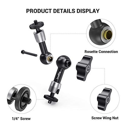 SmallRig 5.5 Inches Adjustable Friction Articulating Magic Arm, with Both 1/4" Screw for LCD Monitor/LED Lights - style: 1-Pack
