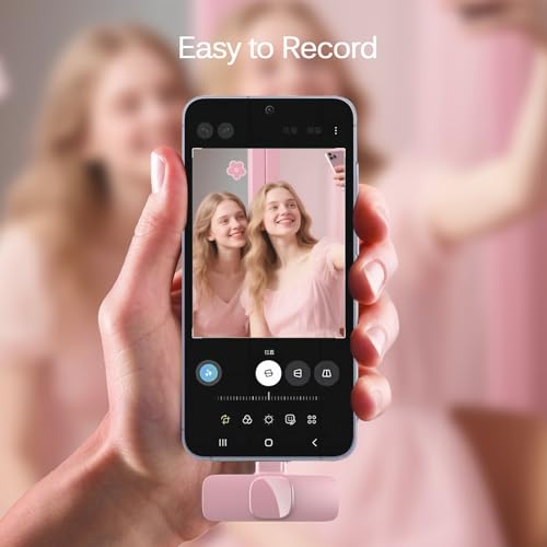 Wireless Lavalier Lapel Microphone for iPhone, iPad, mini Video Recording Mic for Interview Video Podcast Vlog YouTube & Livestream, Noise Reduction, Plug & Play (Pink)