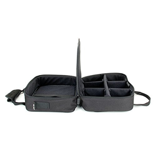USA Gear Audio Interface Case Fits Zoom PodTrak P4, PodTrak P2, Focusrite Vocaster One, PreSonus Revelator io44 & more Podcast Interfaces - Padded Customizable Interior, Shoulder Strap (Black) - color: Black