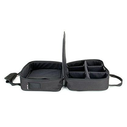 USA Gear Audio Interface Case Fits Zoom PodTrak P4, PodTrak P2, Focusrite Vocaster One, PreSonus Revelator io44 & more Podcast Interfaces - Padded Customizable Interior, Shoulder Strap (Black) - color: Black