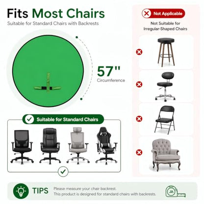 57in Portable Green Screen Chair Backdrop: Double-Sided Foldable Greenscreen Chroma Key Background for Streaming, Video Calls, Photography & Gaming