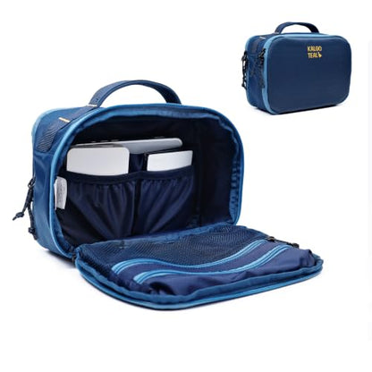 Accessories Bag & Tech Pouch | Organizer for Cables, Electronics & Everyday Essentials, Water-Repellent, Dual-Sided Padded - color: Blue Abyss