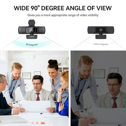 AUSDOM AF640 1080P Webcam with Microphone, 90°FOV USB PC Camera Webcam with Privacy Cover, Plug and Play Computer Camera for Online Calling/Conferencing, Zoom/Skype/YouTube, Laptop/PC - style: 1080p Webcam