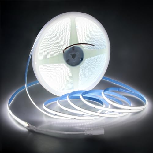 Aclorol 50FT COB Led Rope Light 6000K 24V Flexible COB Led Strip Light Cool White Super Bright for Bedroom TV Party Home Indoor Decor 15M LED Tape Light CRI85+ (Power Supply & LED Dimmer Not Included) - color: Cold White/6000K, size: 50FT(No Power Supply)