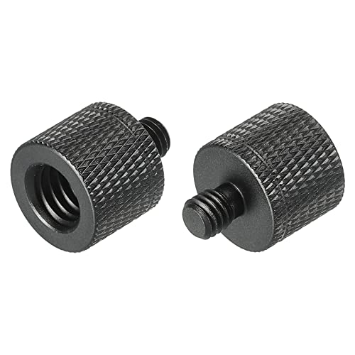 MECCANIXITY Mic Stand Adapter 3/8 Female x M6 Male Camera Screw Thread Adapter for Microphone Tripod Stand Black 2 Pack - size: M6