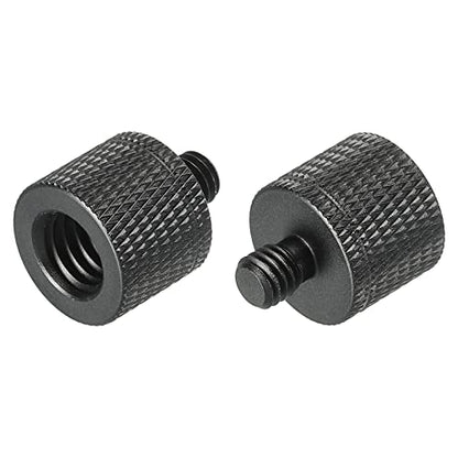 MECCANIXITY Mic Stand Adapter 3/8 Female x M6 Male Camera Screw Thread Adapter for Microphone Tripod Stand Black 2 Pack - size: M6