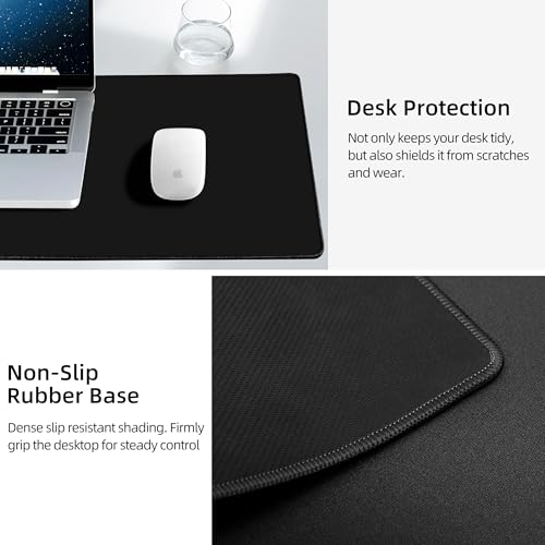 Mouse Pad with Wireless Charging, Gaming Mouse Pad with Ultra-Smooth Surface, Large XXL Desk Mat, Non-Slip Mouse Mat, Waterproof Computer Keyboard Pad for Gaming, Desk, Office, PC, 900x400x4MM, Black - color: Black - 35.4"x15.7"
