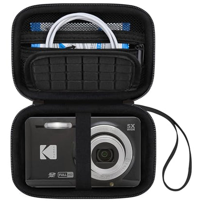 Canboc Carrying Case for KODAK PIXPRO FZ55/ FZ45/ FZ43/ FZ53 16MP Digital Camera, Video Vlogging Camera Bag, Zipper Mesh Pocket fit Cable, Black (Case Only) - color: Regular-Black