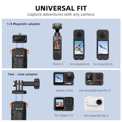 20" Osmo Pocket 3 4 Tripod, Xtra Muse Mini Table Desk Extendable Stand Small Handheld Selfie Stick Quick Release 1/4 Screw Vlog for DJI Action 6 5 Pro 4 for Insta360 X4 X5 Luna Ultra Accessories